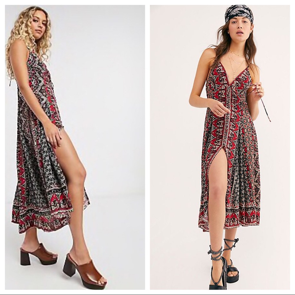 FREE PEOPLE BOHO MAXI MIDI TANK SLIP DRESS A2C - Picture 12 of 16